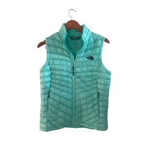 The North Face Women's Thermoball Vest Mint Aqua Green Gilet Puffer Quilted S